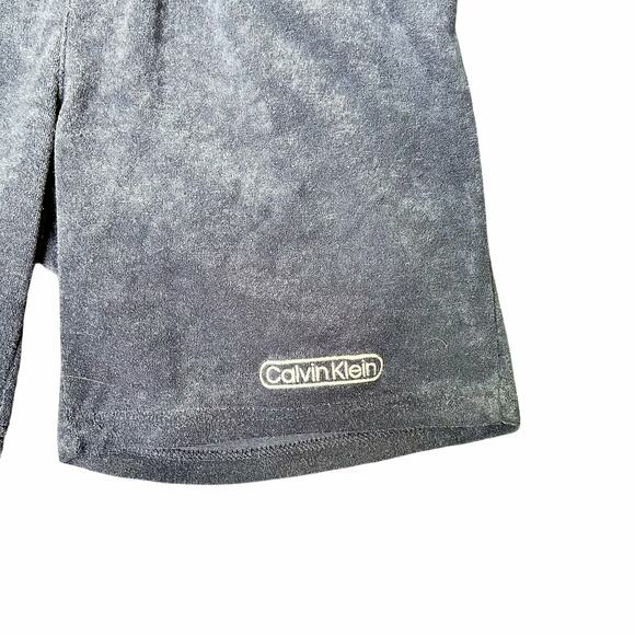 CALVIN KLEIN Mens Dark Navy Blue Terry Cloth Shorts Logo Lounge Shorts Small - Picture 2 of 5